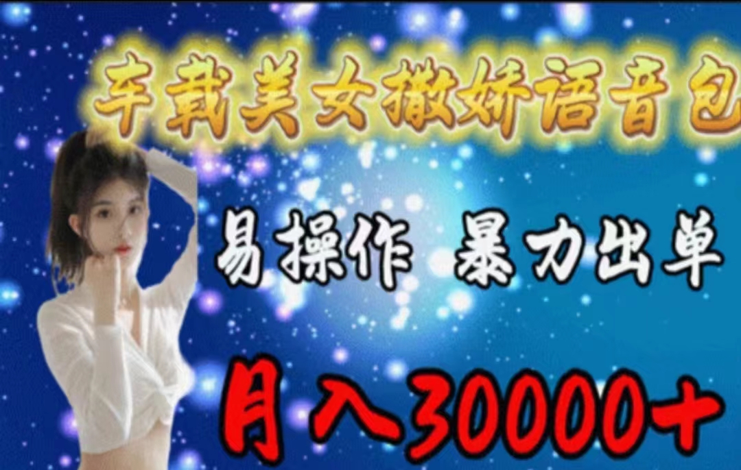 (11249期)车载美女撒娇语音包,执行就出单,月入3000+,小白看完课程就能马上实操