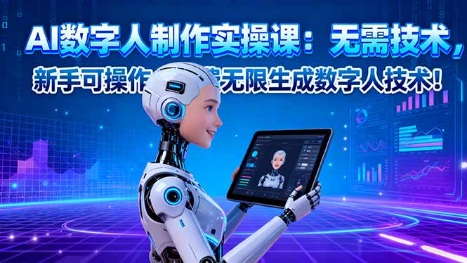 AI数字人制作实操课:无需技术,新手可操作,免费无限生成数字人技术!-财富区