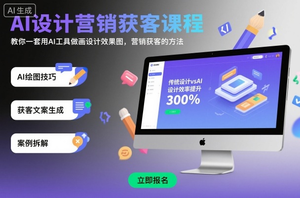 AI设计营销获客课程,教你一套用AI工具做画设计效果图,营销获客的方法-财富区