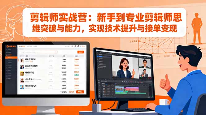 剪辑师实战营:新手到专业剪辑师思维突破与能力,实现技术提升与接单变现-财富区