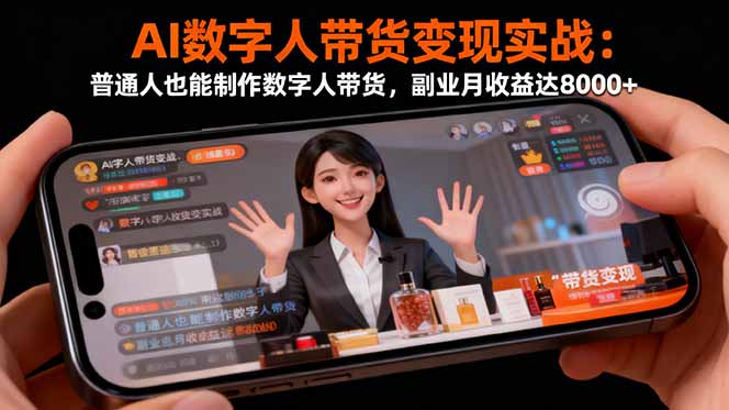 AI数字人带货变现实战:普通人也能制作数字人带货,副业月收益达8000+-财富区