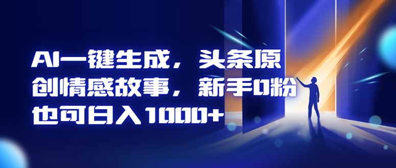 AI一键生成,头条原创情感故事,新手0粉也可日入1000+-财富区