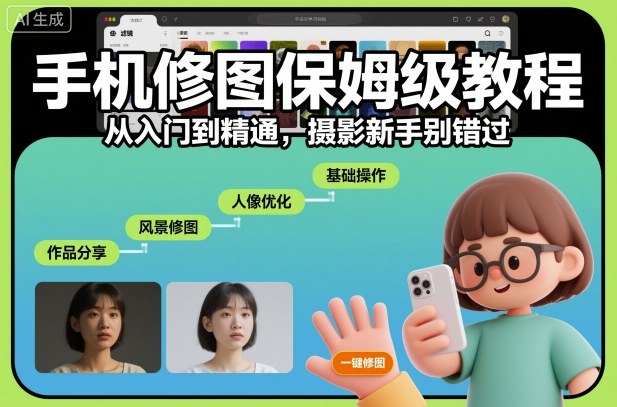 手机修图保姆级教程,从入门到精通,摄影新手别错过-财富区