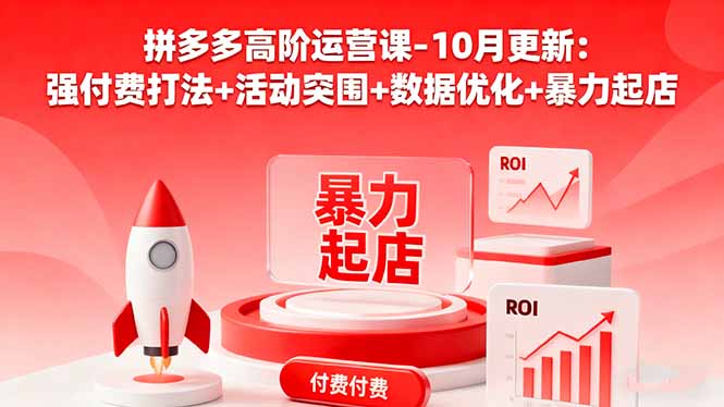 拼多多高阶运营课-10月更新:强付费打法+活动突围+数据优化+暴力起店-财富区