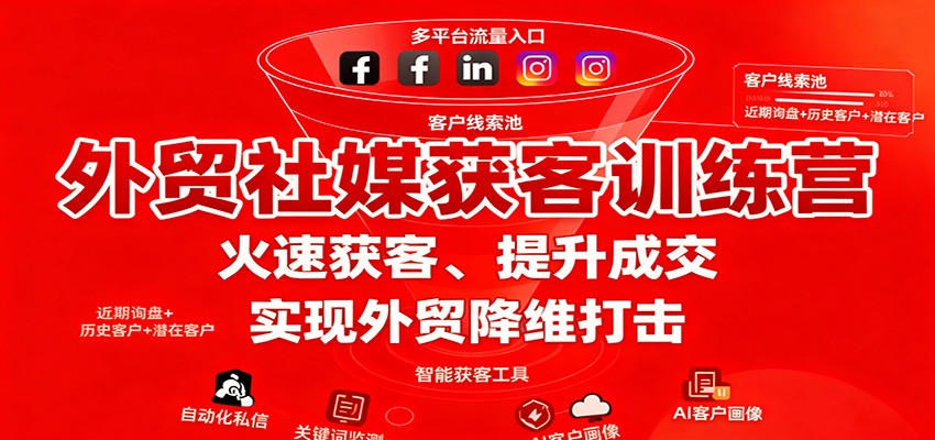 外贸社媒获客训练营,火速获客、提升成交,实现外贸降维打击-财富区